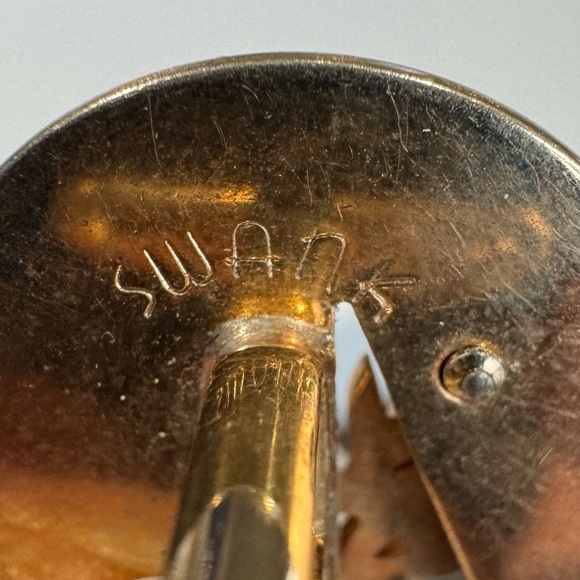 SWANK Vintage Gold-Tone Cufflinks Wheat Stalk Design - Picture 5 of 6